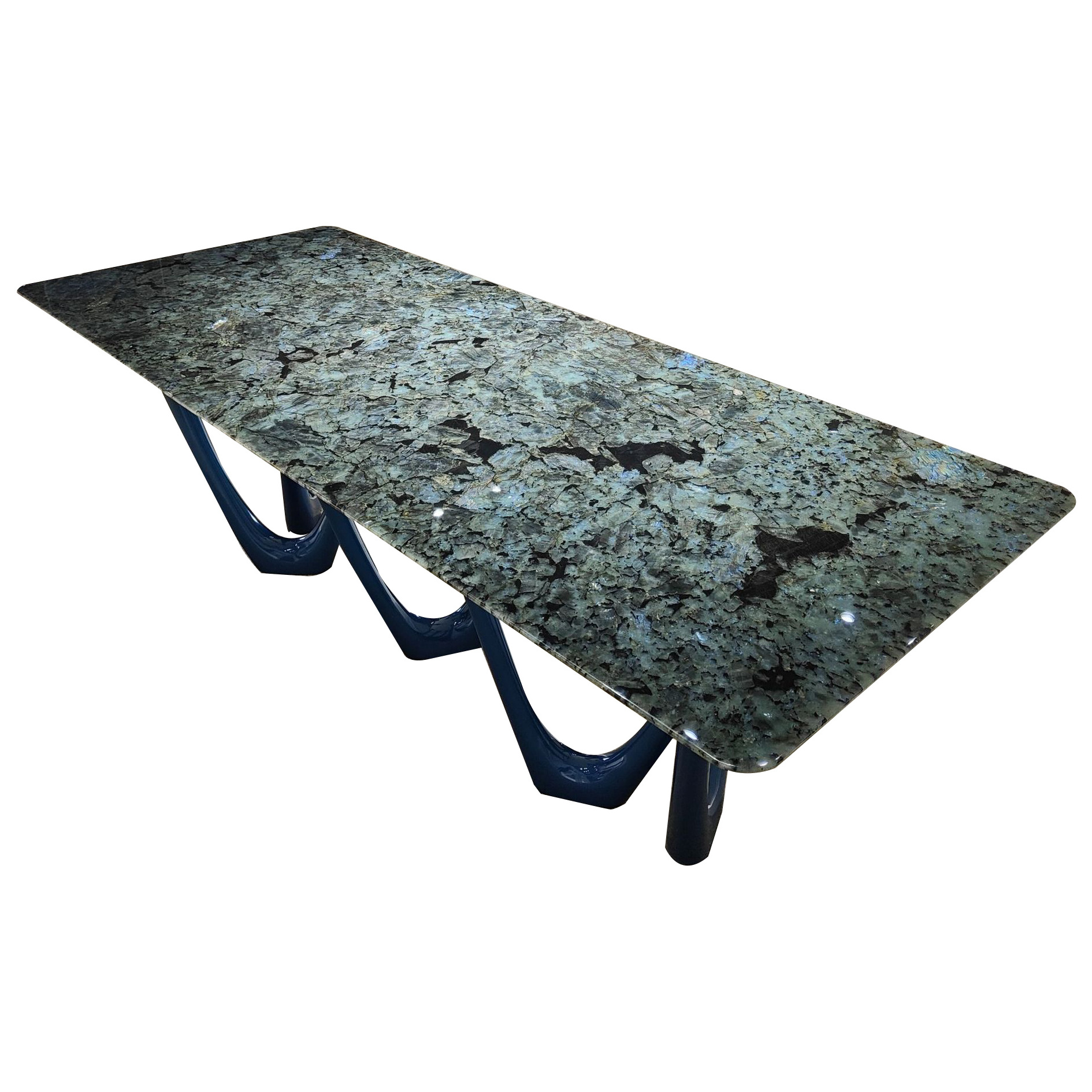 Natural Blue Lemurian Dining Table Coffee Table Genuine Blue Jade Luxury Dining Furniture High Class Walling Tile Marble Top