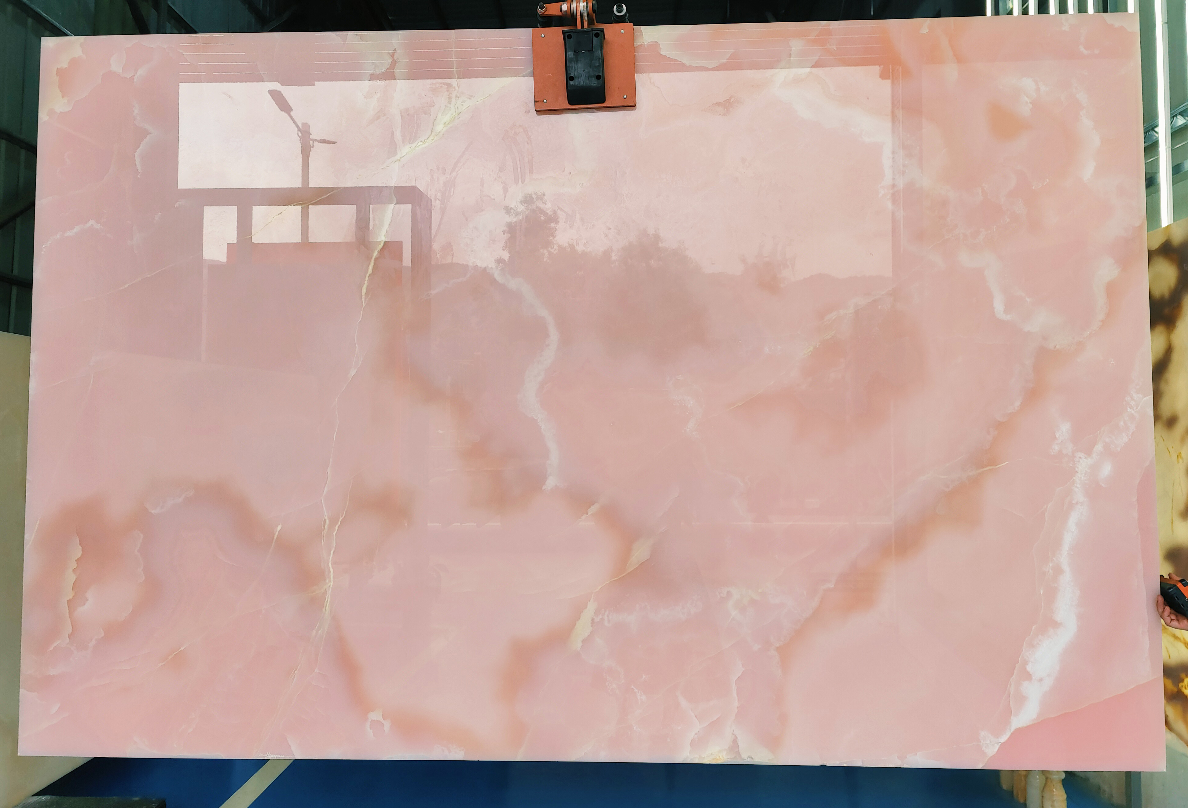 Rose Pink Onyx Stone Natural Light Pink Onyx Marble Slab Backlit Feature Wall Background Girlish Bathroom Countertop Sink Decor