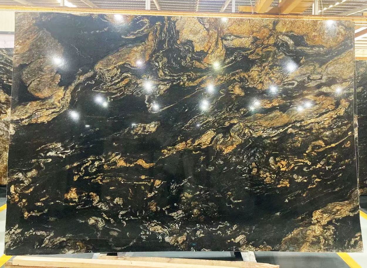 Magma Gold Granite Furniture Countertop Table Top Black Taurus Marble Black Fusion Kitchen Cabinet Counter 20mm Titanium Worktop