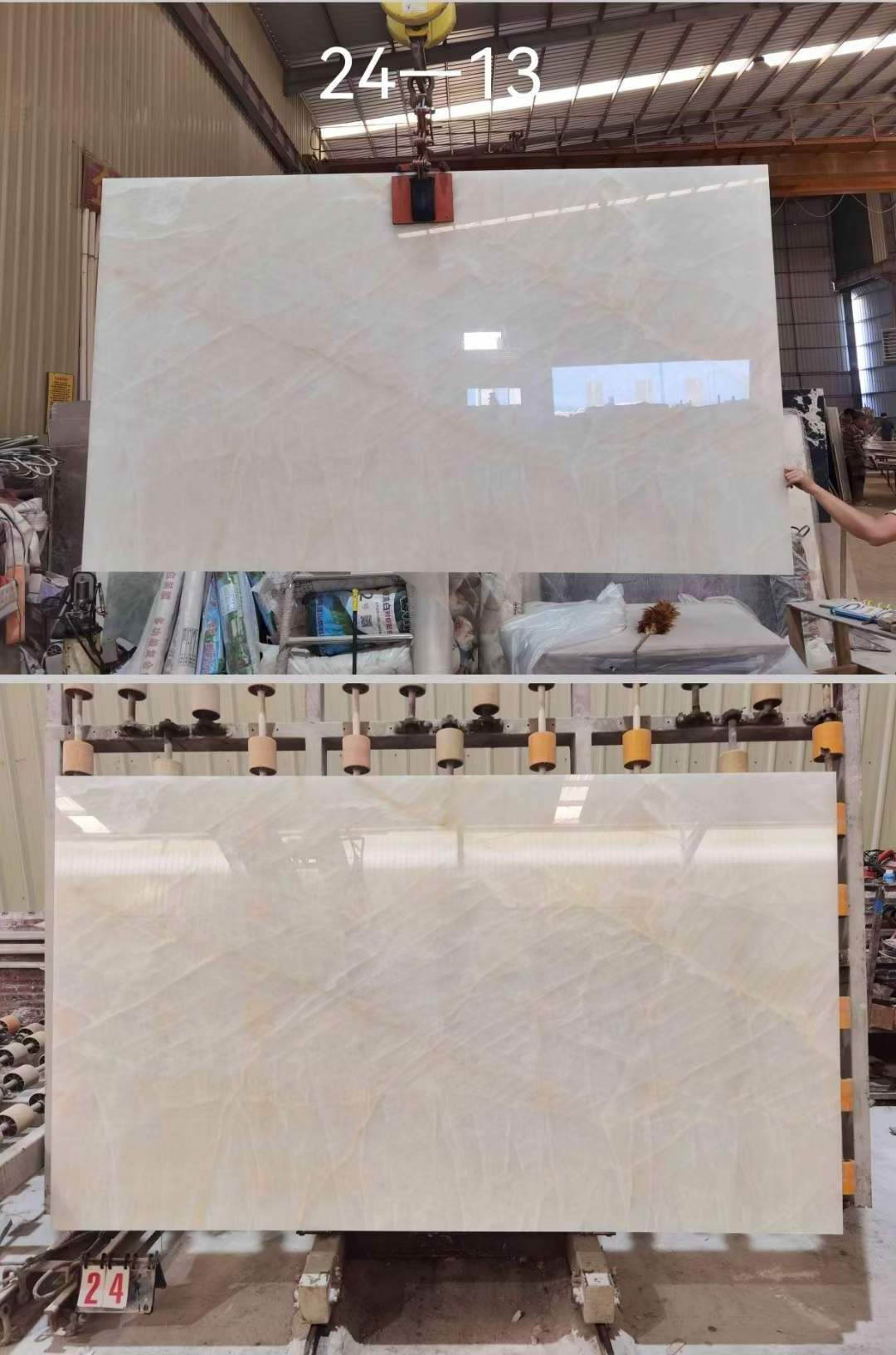 Ice Age Onyx Marble Dining Table Transparent Backlit Wall Cladding Stone Luxury Furniture Counter Top18mm Thickness Marble Top