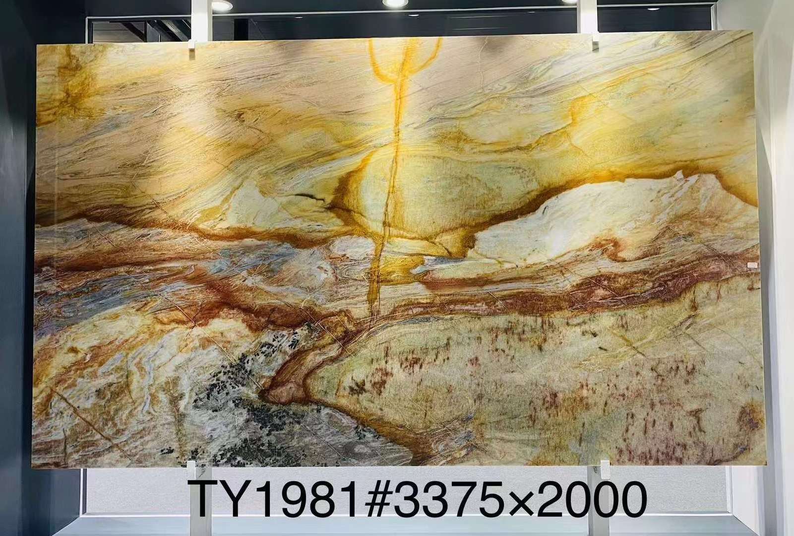 Dunhuang Frescos Marble Background Backlight Wall Cladding Hotel Lobby Club Luxury Decoration 18mm Countertop Brown Marble Top