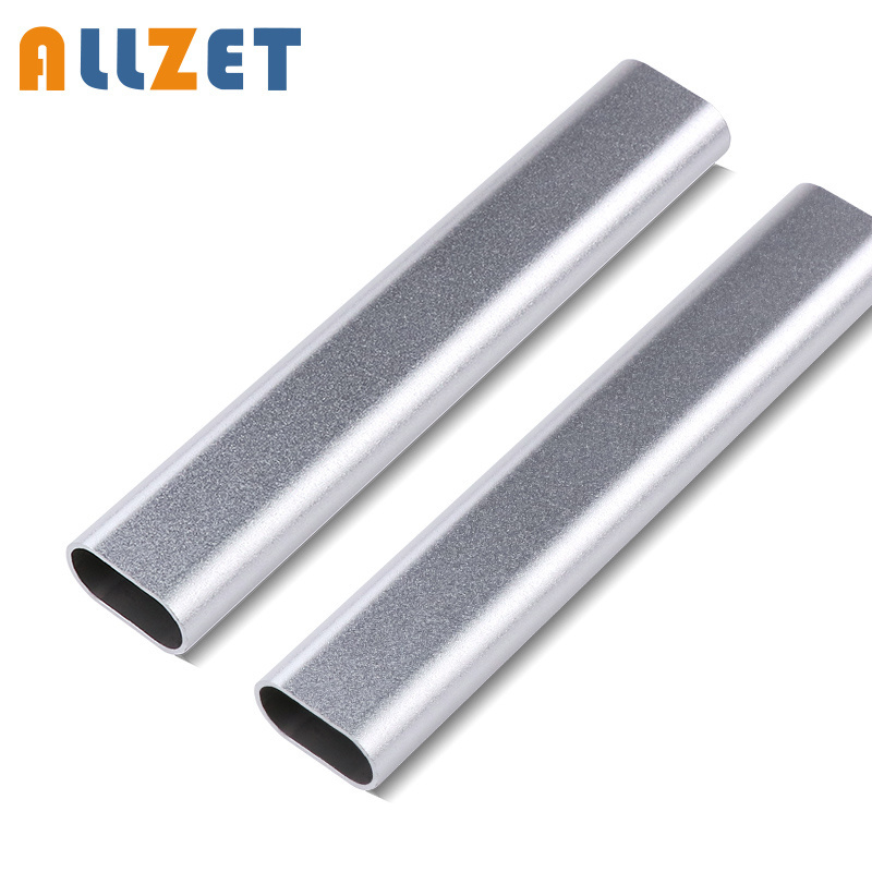 ALLZET clothes rails custom oval aluminum heavy wardrobe tube wall mounted clothes hanging rail/closet rod