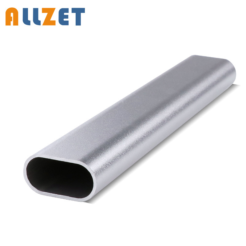 ALLZET clothes rails custom oval aluminum heavy wardrobe tube wall mounted clothes hanging rail/closet rod