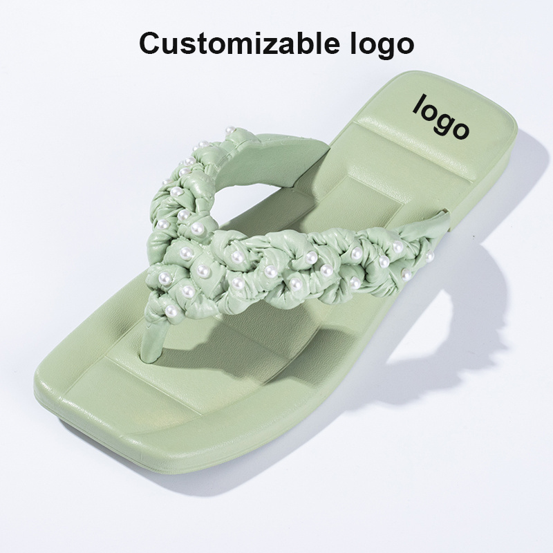 Custom logo beach wedding sandals footwear shoes summer ladies pvc casual slipper sides wholesale fashion flip flop for women