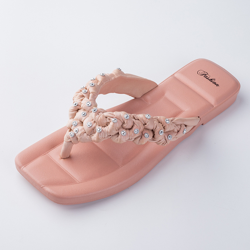 Custom logo beach wedding sandals footwear shoes summer ladies pvc casual slipper sides wholesale fashion flip flop for women