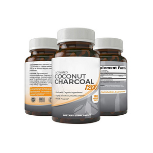 Pure Organic Coconut Activated Charcoal Supplements Support Teeth Whitening Reduced Stomach Gas Activated Charcoal Capsules