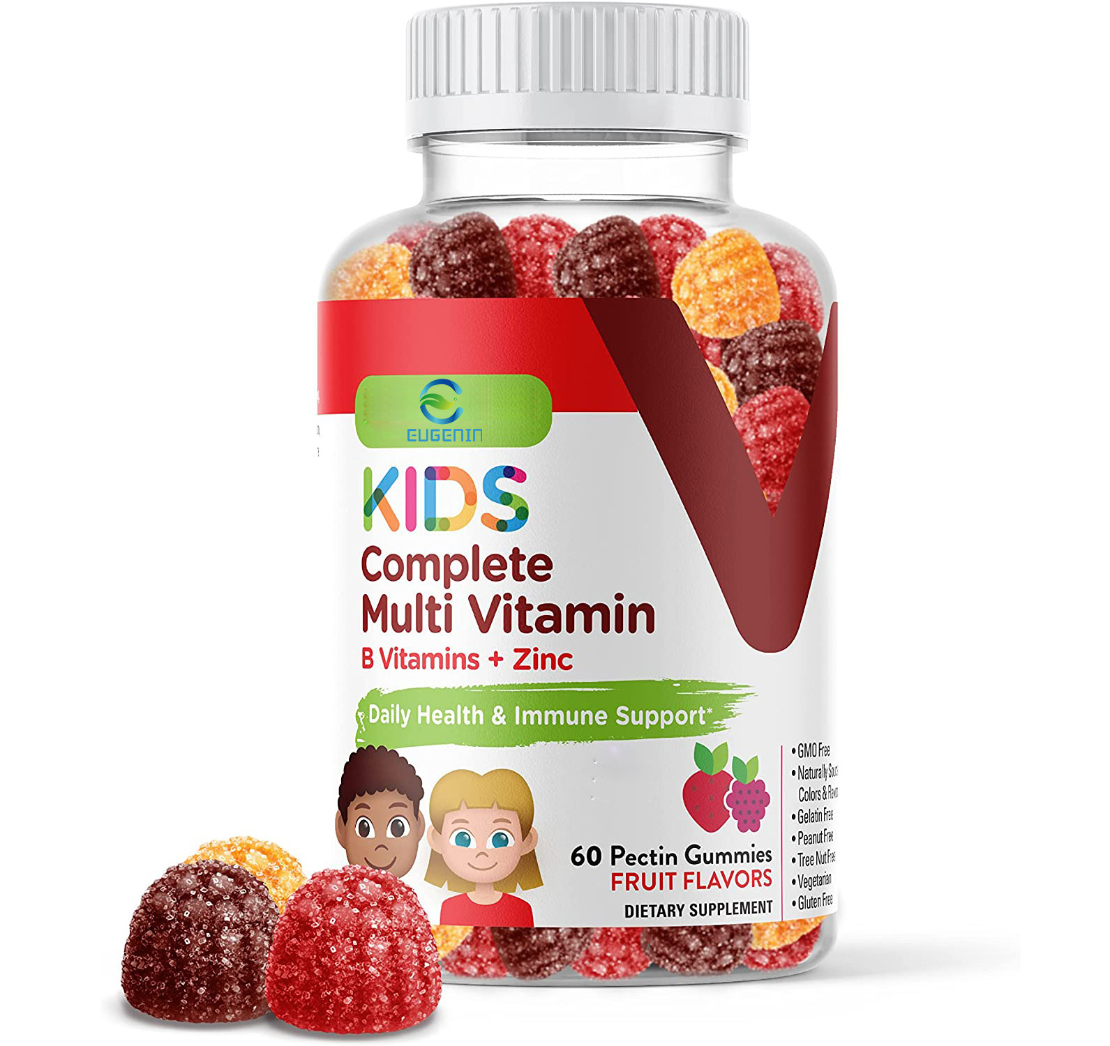 Private Label Natural Flavored Sugar Free Multi vitamin for Kids Brain Gummy Candy Vitamin Health Care Supplement