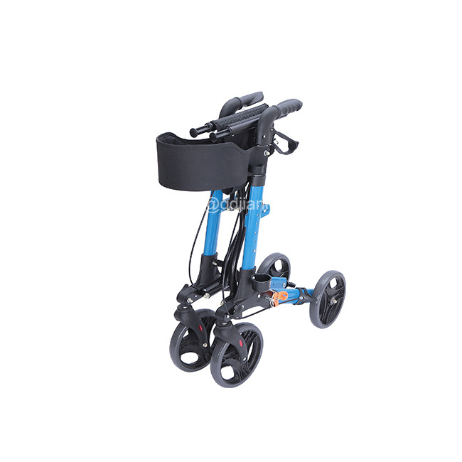 4 wheels Economical Aluminum Foldable Cart Walking Aid Shopping Rollator walker