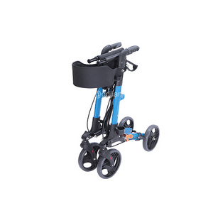 4 wheels Economical Aluminum Foldable Cart Walking Aid Shopping Rollator walker