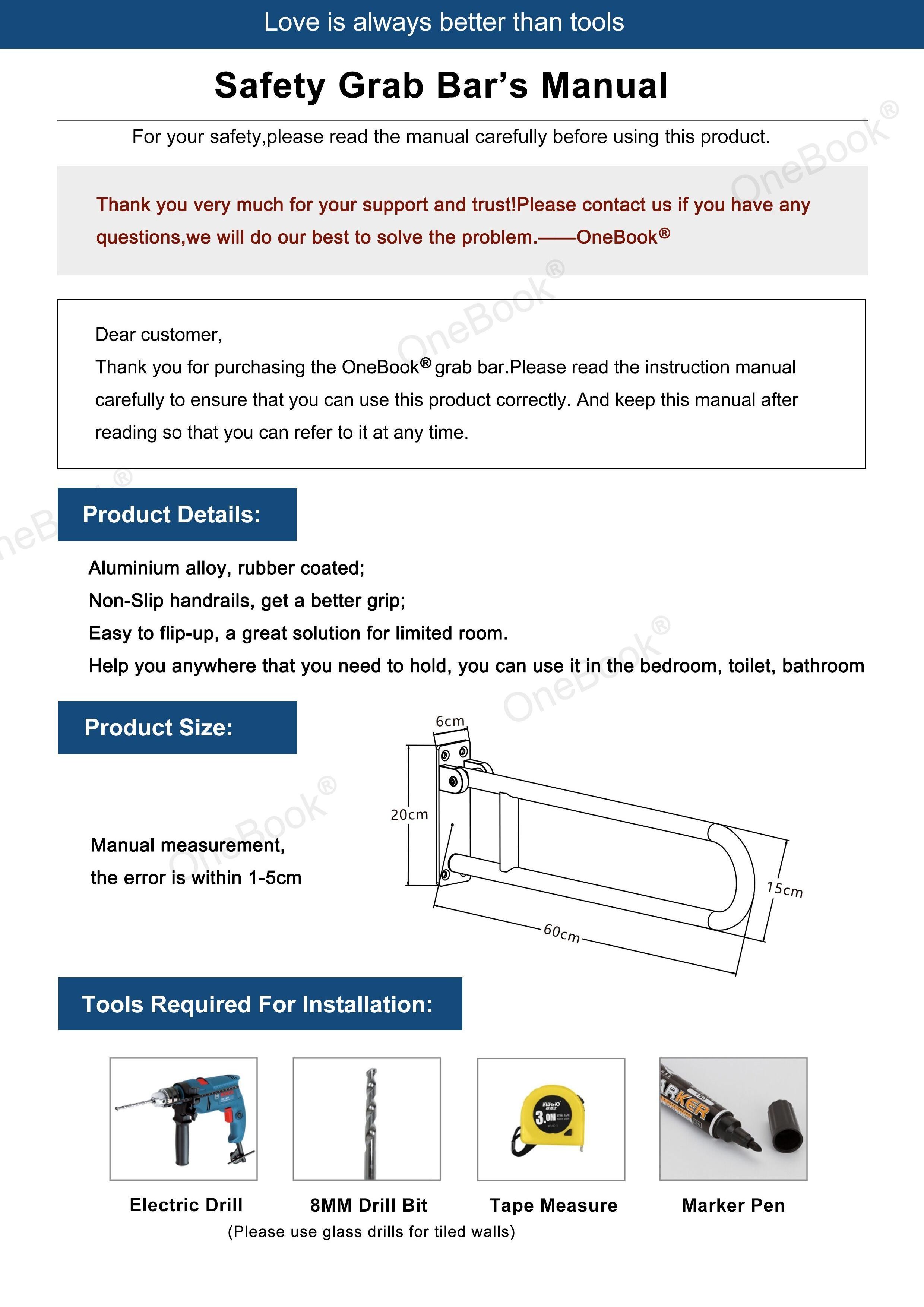 Bathroom Safety Grab Bars Toilet Safety Frame Rail Grab Bar Handicap Bathroom Hand Grips Bath Shower Handrail