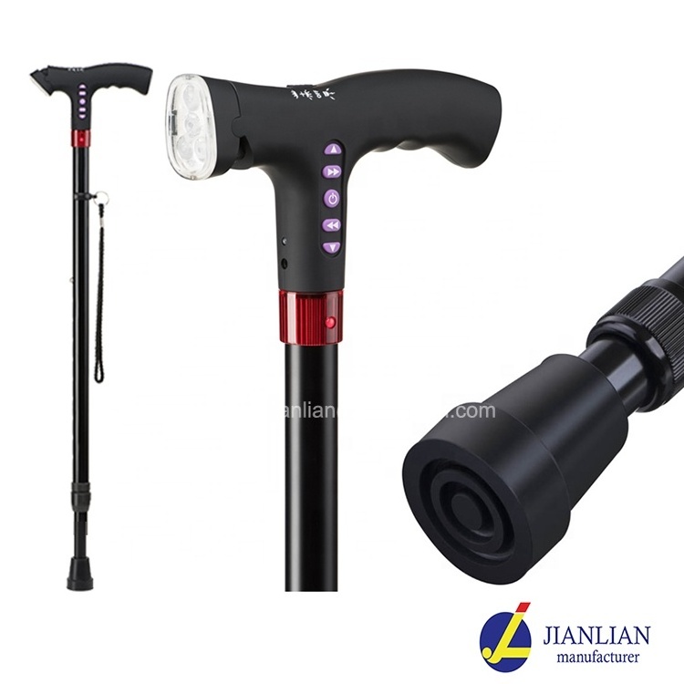 Jianlian Electric Telescopic Walking Stick Old Man Smart Elderly Walking Sticks with radio