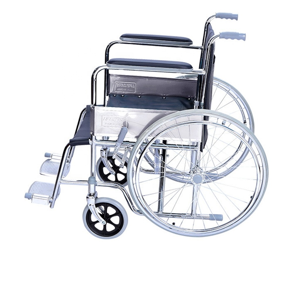 Jianlian China Best seller Cheapest Steel Wheelchair Used Hospital Manual Folding 809 Wheelchairs for disabled