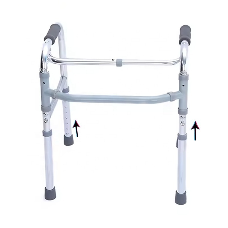 Medical Health Care Outdoor Four Legs Aluminum Lightweight Walking Aid Rollator Walker