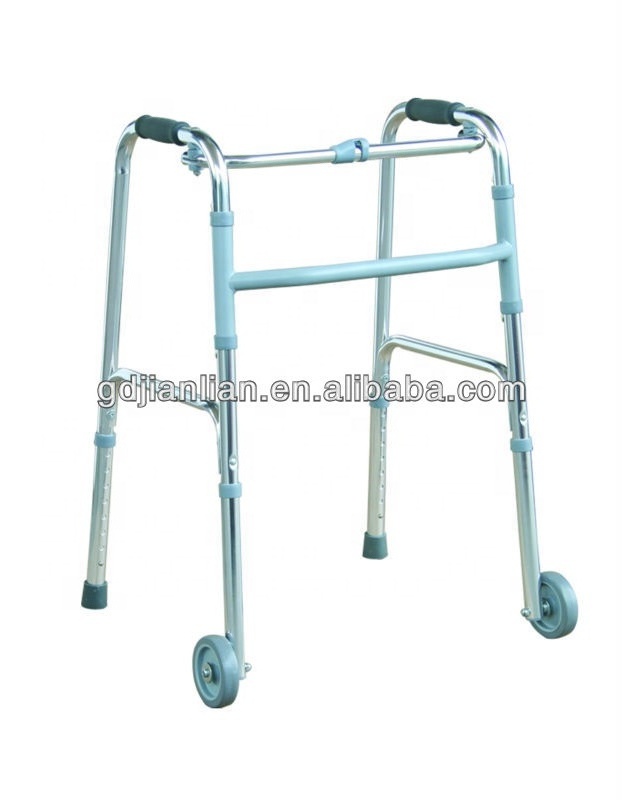 Walker with front wheels aluminum alloy old four legs walking sticks telescopic folding portable