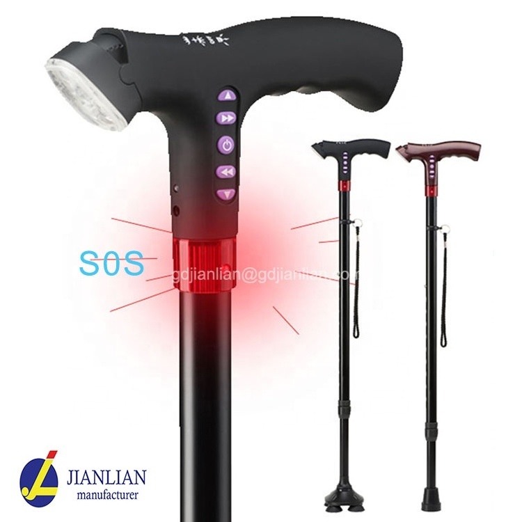 Jianlian Electric Telescopic Walking Stick Old Man Smart Elderly Walking Sticks with radio