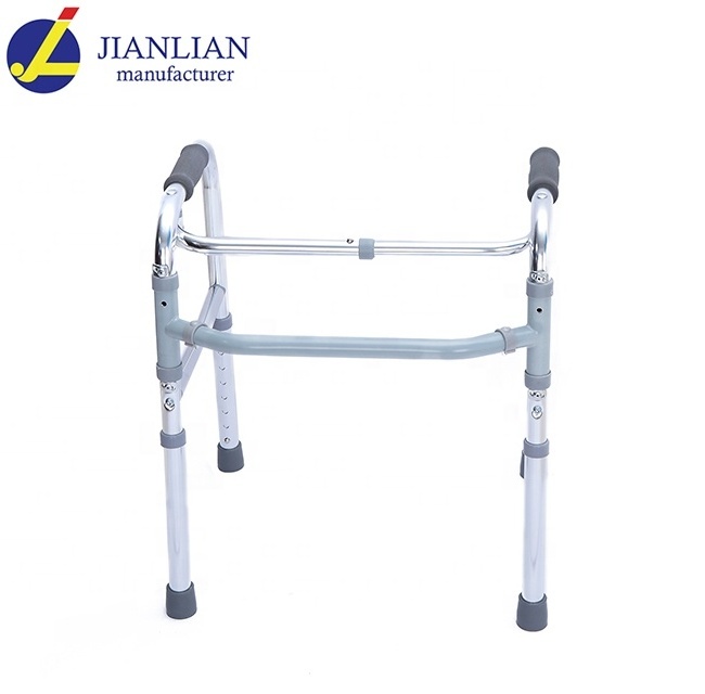 Medical Health Care Outdoor Four Legs Aluminum Lightweight Walking Aid Rollator Walker