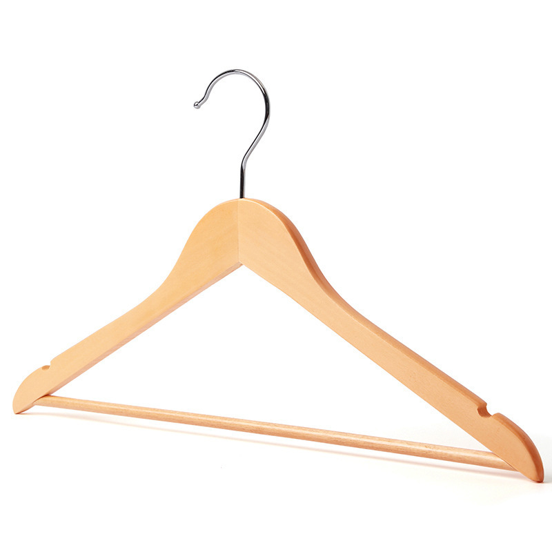 Natural Wooden Hangers for Suit Clothes Non-Slip Pants Bar in White Black Cherry Antique Colors Genre Wood Hangers