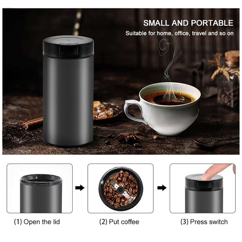 Oem Odm Stainless Steel Blade Electric Coffee Grinder Mini Automatic Coffee Grinder