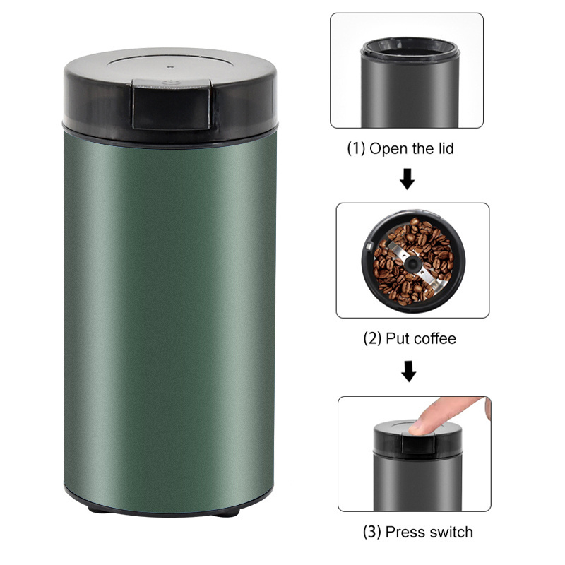 Oem Odm Stainless Steel Blade Electric Coffee Grinder Mini Automatic Coffee Grinder