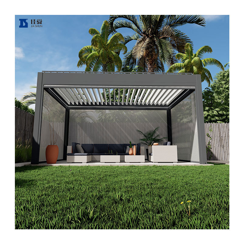 Wholesale design Metal aluminum alloy gazebo Waterproof outdoor gazebo bioclimatic pergola shade