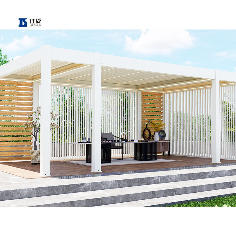 Modern Design Motorized Aluminium Gazebos Pergola Custom Aluminium Pergola With Led Light