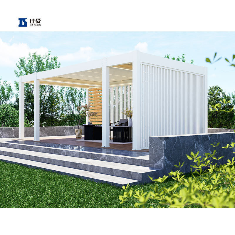 Modern Design Motorized Aluminium Gazebos Pergola Custom Aluminium Pergola With Led Light