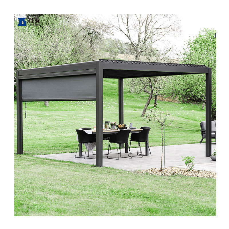 Customized Sunshade Aluminum Pergola Lourve Roof Electric Outdoor Protection Bioclimatic Waterproof Gazebo