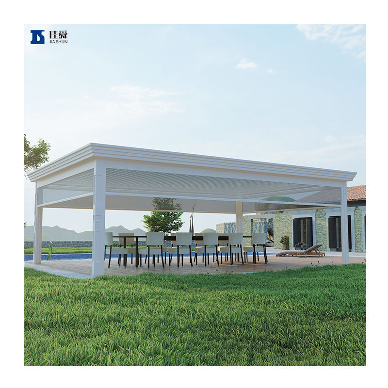 Luxury terrace waterproof electric aluminum pergola gazebo Shuttered gazebo