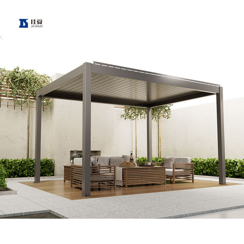 Factory Wholesale Aluminum Gazebo Pergola Roof System Aluminum Terrace Louvre Pergola Gazebo