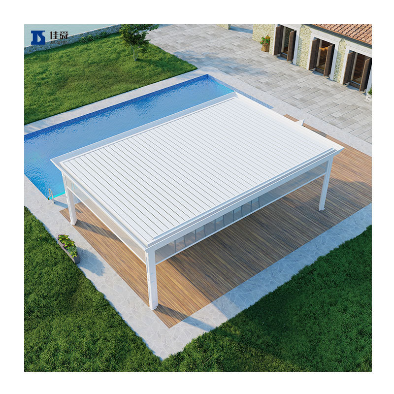 Luxury terrace waterproof electric aluminum pergola gazebo Shuttered gazebo