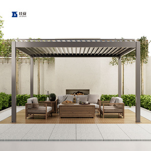 Factory Wholesale Aluminum Gazebo Pergola Roof System Aluminum Terrace Louvre Pergola Gazebo