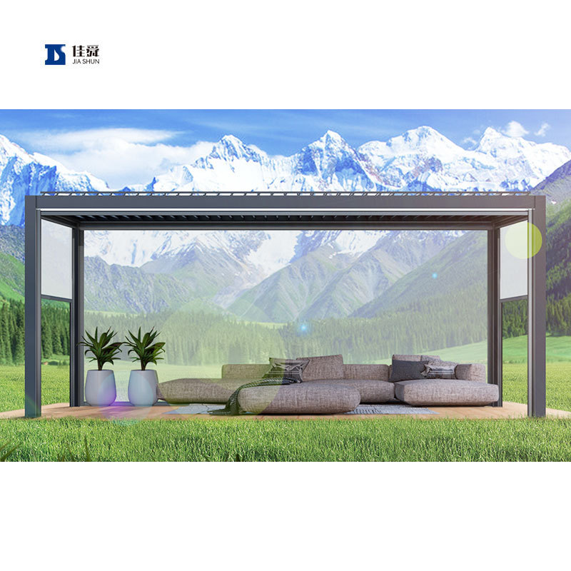 Factory Wholesale Aluminum Gazebo Pergola Roof System Aluminum Terrace Louvre Pergola Gazebo