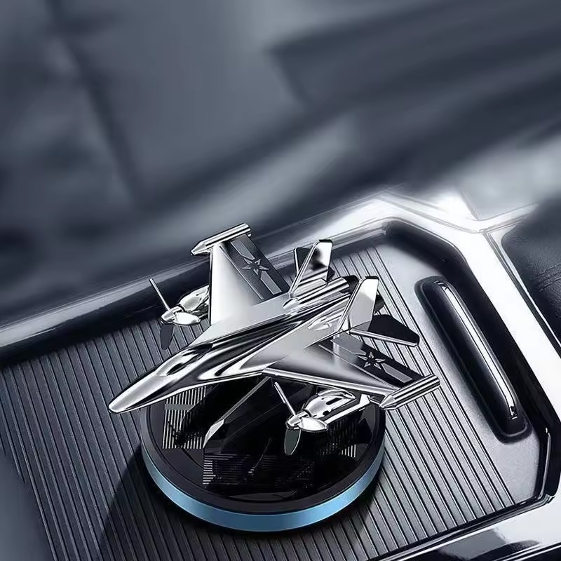 Car mounted solar powered rotary helicopter perfume fragrance air freshener