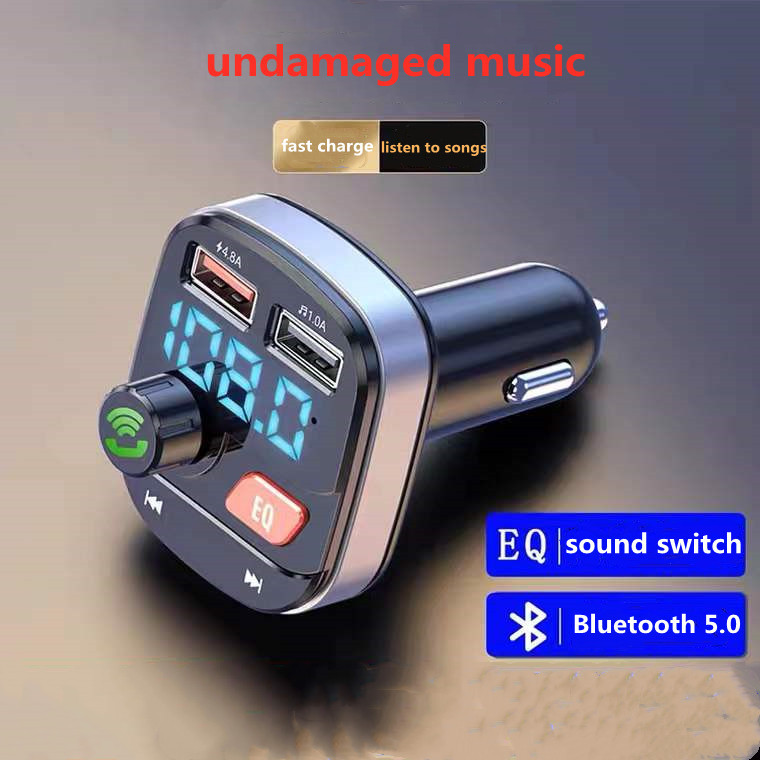 Car Cigarette Lighter Converter Dual USB Phone Charger PD Fast Charge FM Radio Transmitter Bluetooth-5.0MP3 Player