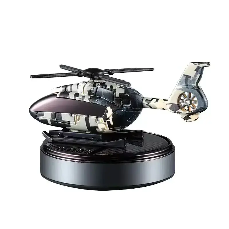 Car mounted solar powered rotary helicopter perfume fragrance air freshener