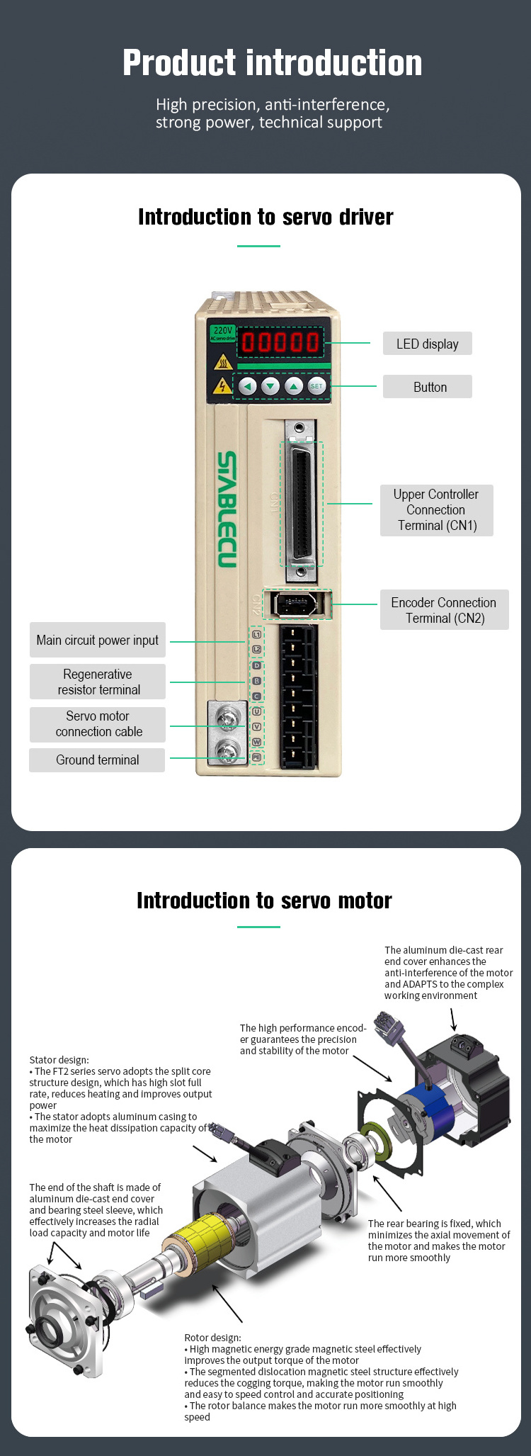 220V 400W 1.27N.m high torque servo motor 60mm with brake pulse mode programmable speed controller ac servo motor and drive