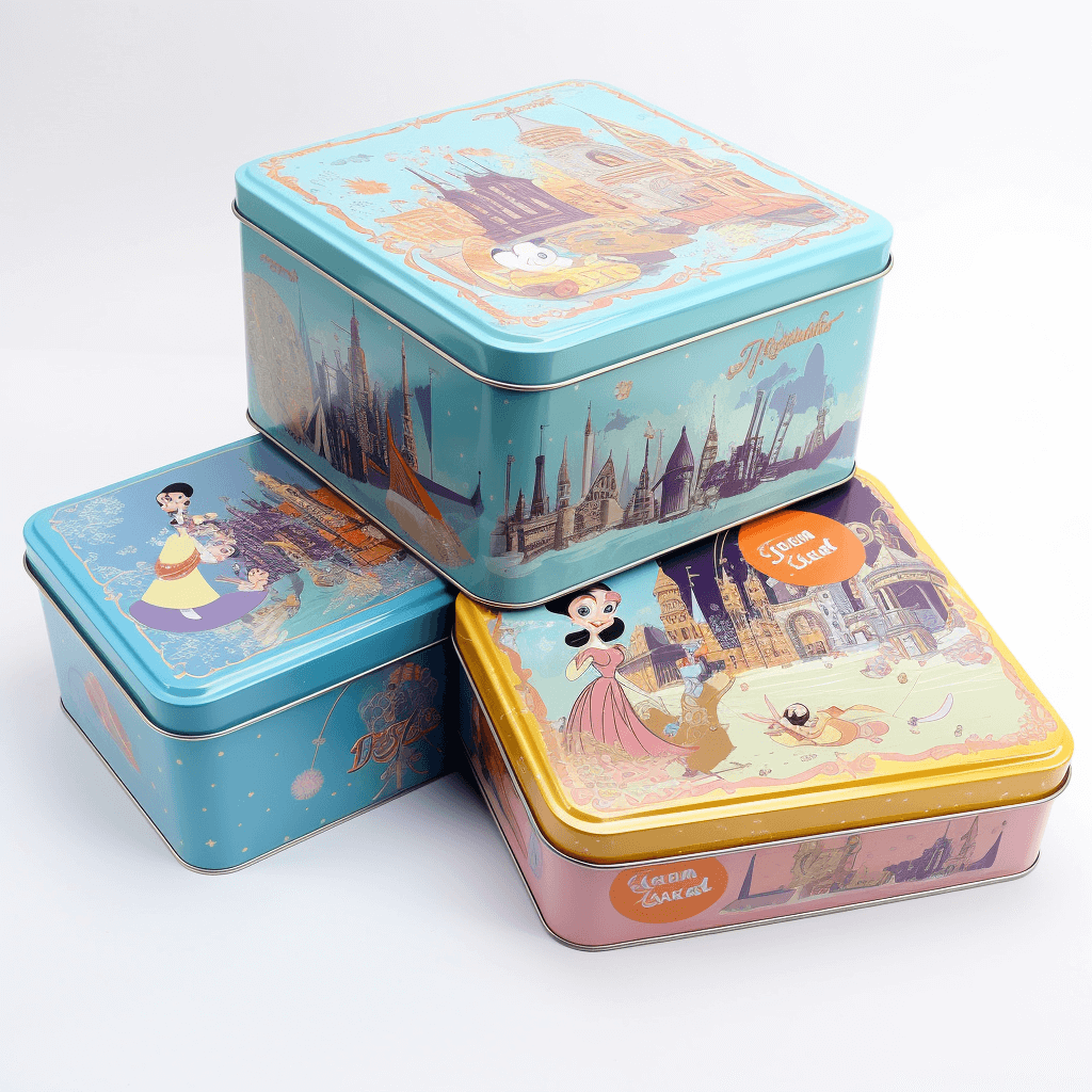 chocolate square tin box store Christmas high quality round tin box  vintage hot selling biscuit tin box with lid manufacturer