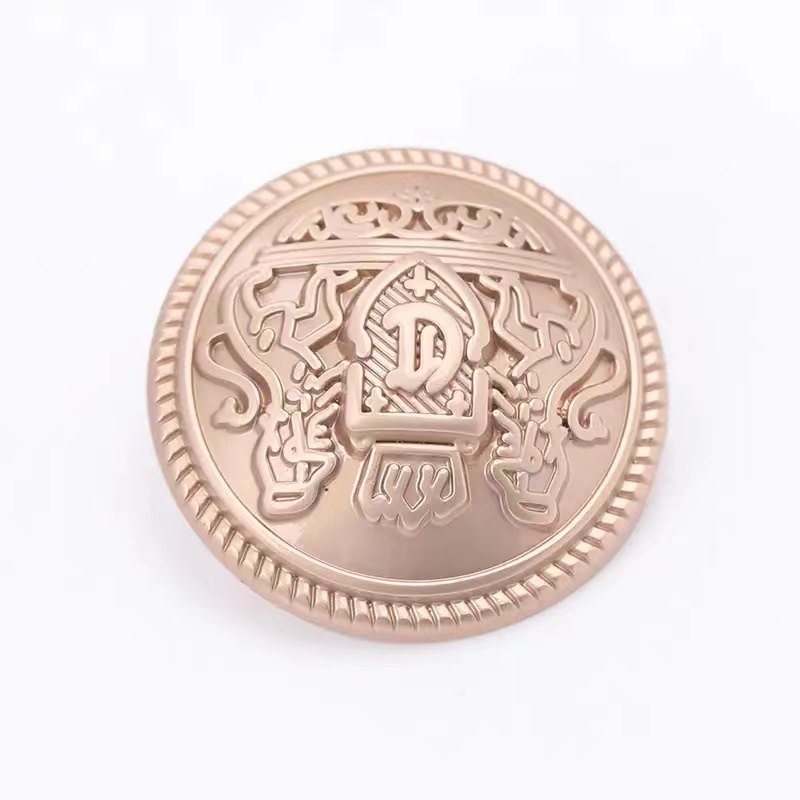 Custom Classic Embossed Logo Coat Shirt Metal Sewing Button Shank Button For Garment