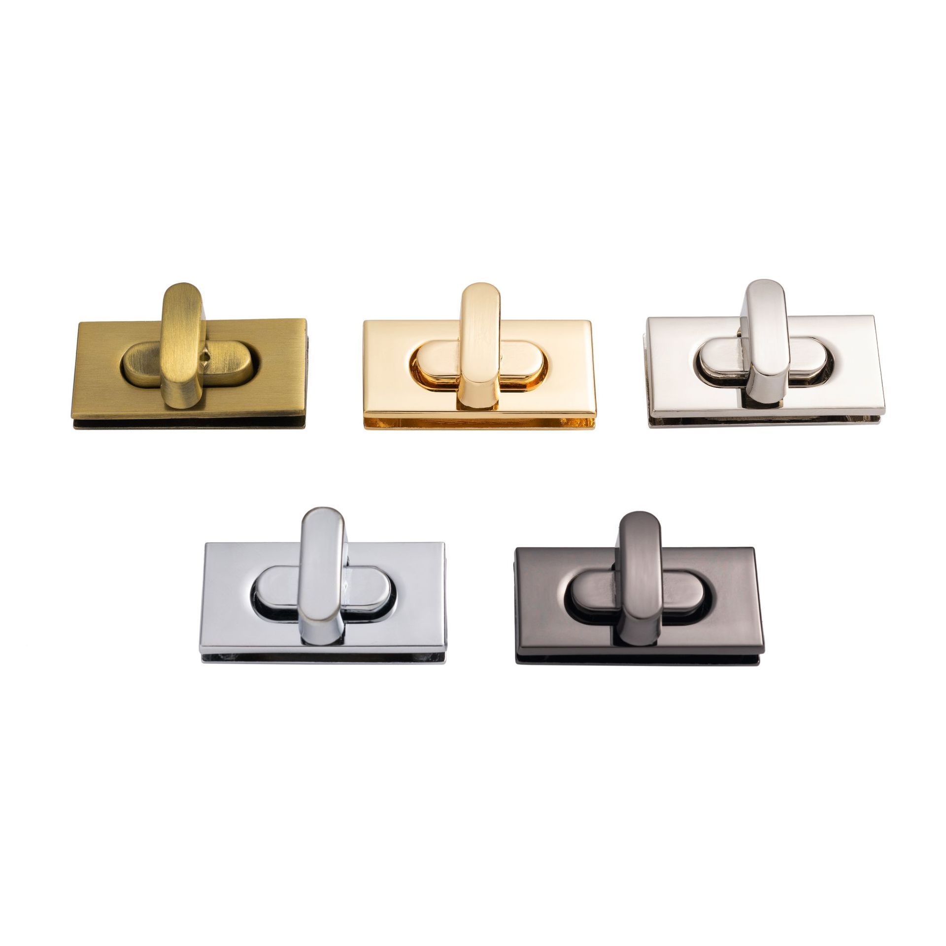 Simple Style Custom Logo High Quality Hardware Accessories Alloy Metal Bag Clasp Press Turn Twist Lock For Handbag For Women Bag