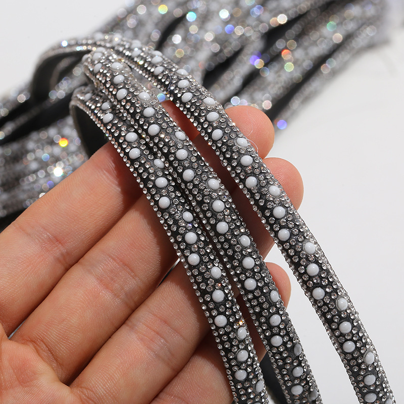 SSS A 4mm High Quality Factory Direct Sales Colorful Crystal Rhinestone Strip Tube Rope For Shoes Decoration