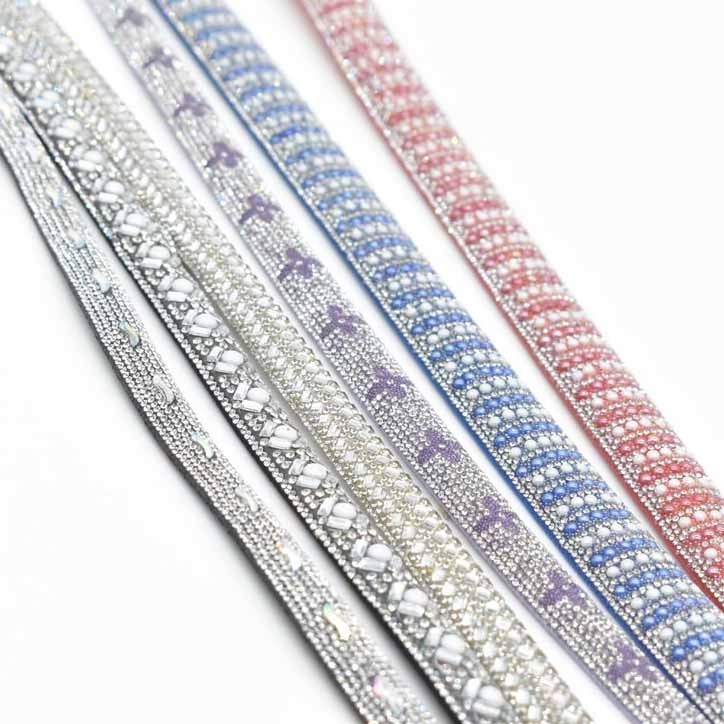 Custom Fashion Sandals Decoration  Semi Round Crystal Strip Cord Rhinestone Rope For Shoes