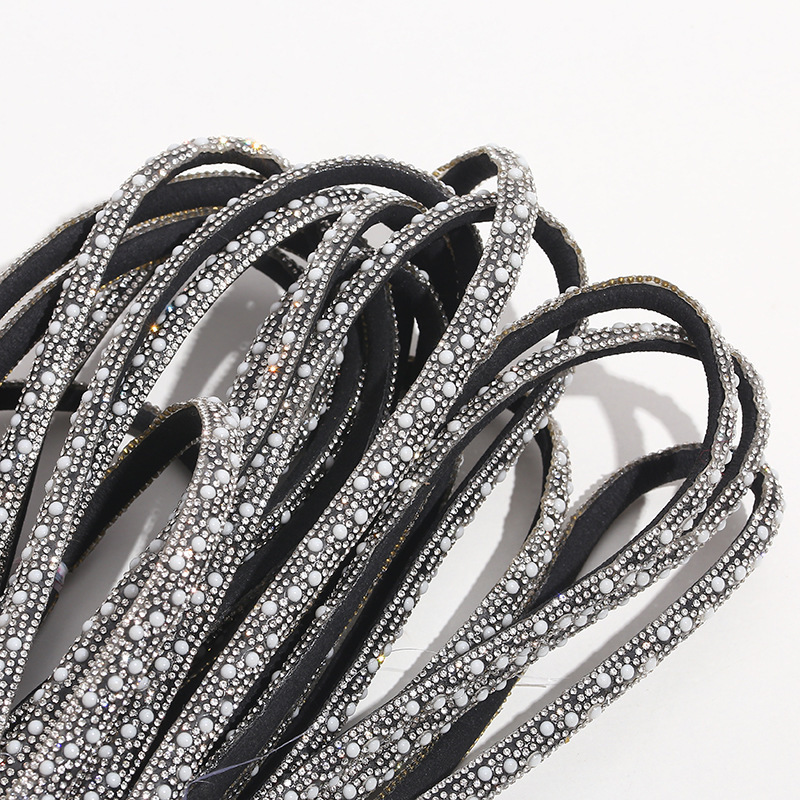 SSS A 4mm High Quality Factory Direct Sales Colorful Crystal Rhinestone Strip Tube Rope For Shoes Decoration