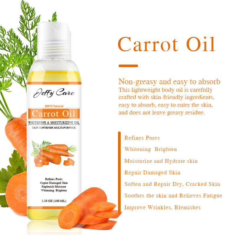 OEM Private label Natural Plant Extract Skin Firming and Tightening Anti Cellulite Body Essence Oil Carrot Massage Oil for women