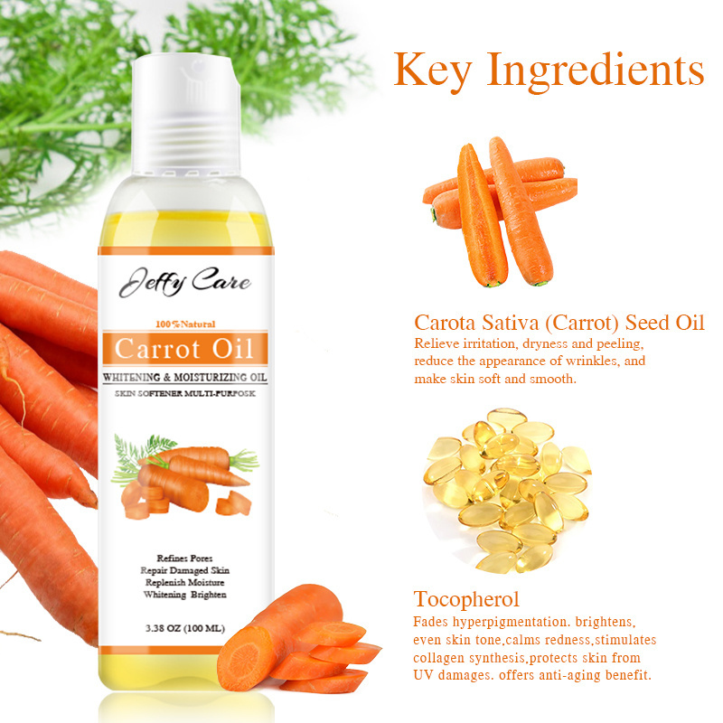 OEM Private label Natural Plant Extract Skin Firming and Tightening Anti Cellulite Body Essence Oil Carrot Massage Oil for women