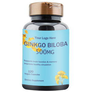 Ginkgo Biloba Extract Capsules Supports Brain Health 120 Capsules Health Supplement private label logo customize available