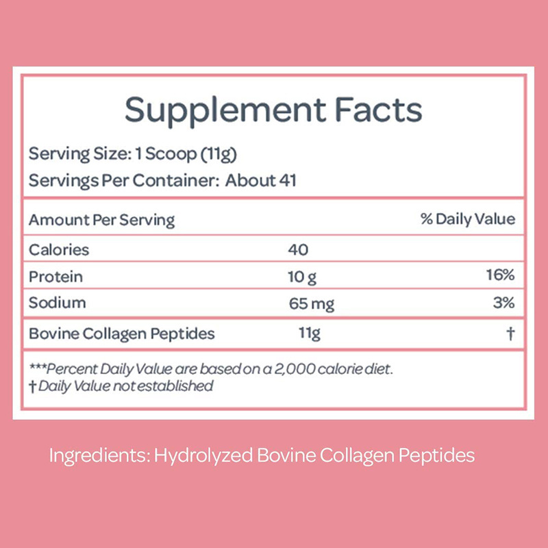 OEM Collagen powder Unflavored Collagen Peptide Powder - Grass-Fed, Pasture Raised Hydrolyzed Collagen Protein Supplement