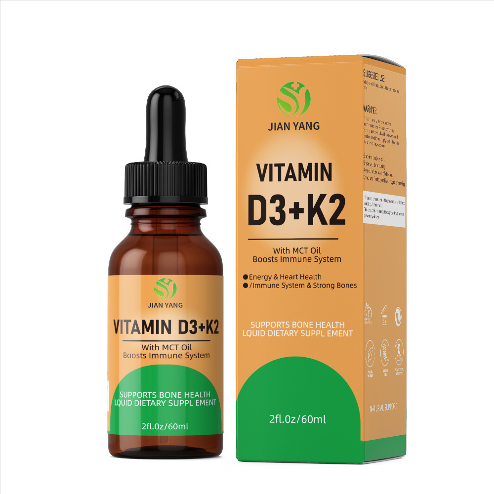 Private Label health care  Daily Supplement D3 K2 Liquid Vitamins Formulated Organic Immune Support Vitamin K2+d3 Liquid Drops