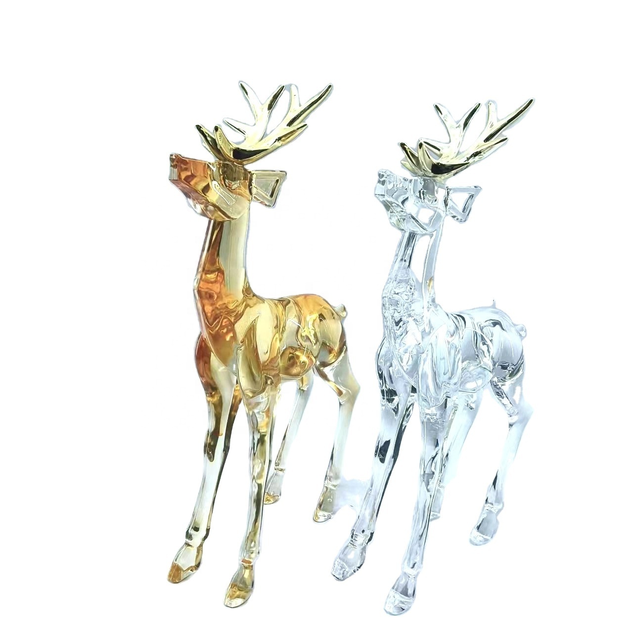 High Quality Clear Mini Christmas Deer Animal Transparent Acrylic Christmas Figurine Acrylic  reindeer product