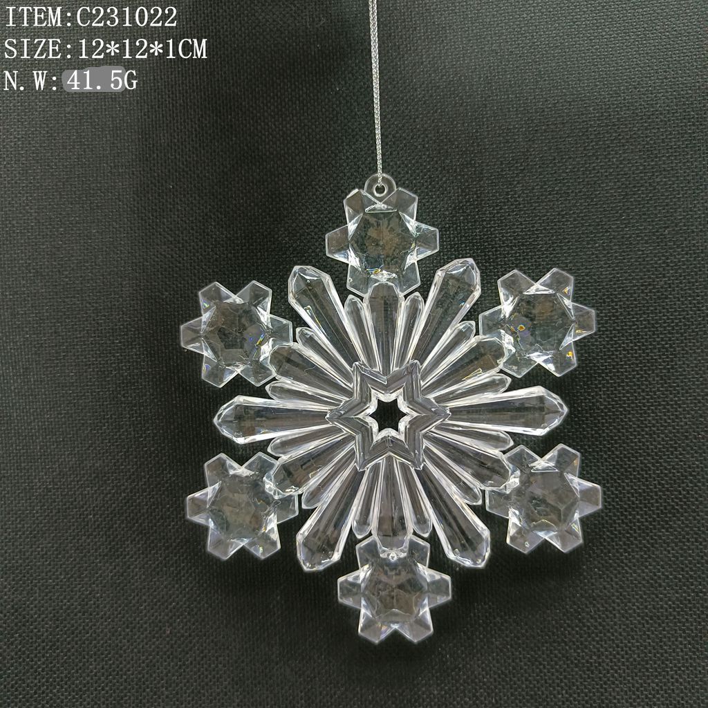 Acrylic Christmas Tree Ornament Personalized Clear Acrylic Snowflake Christmas Ornament