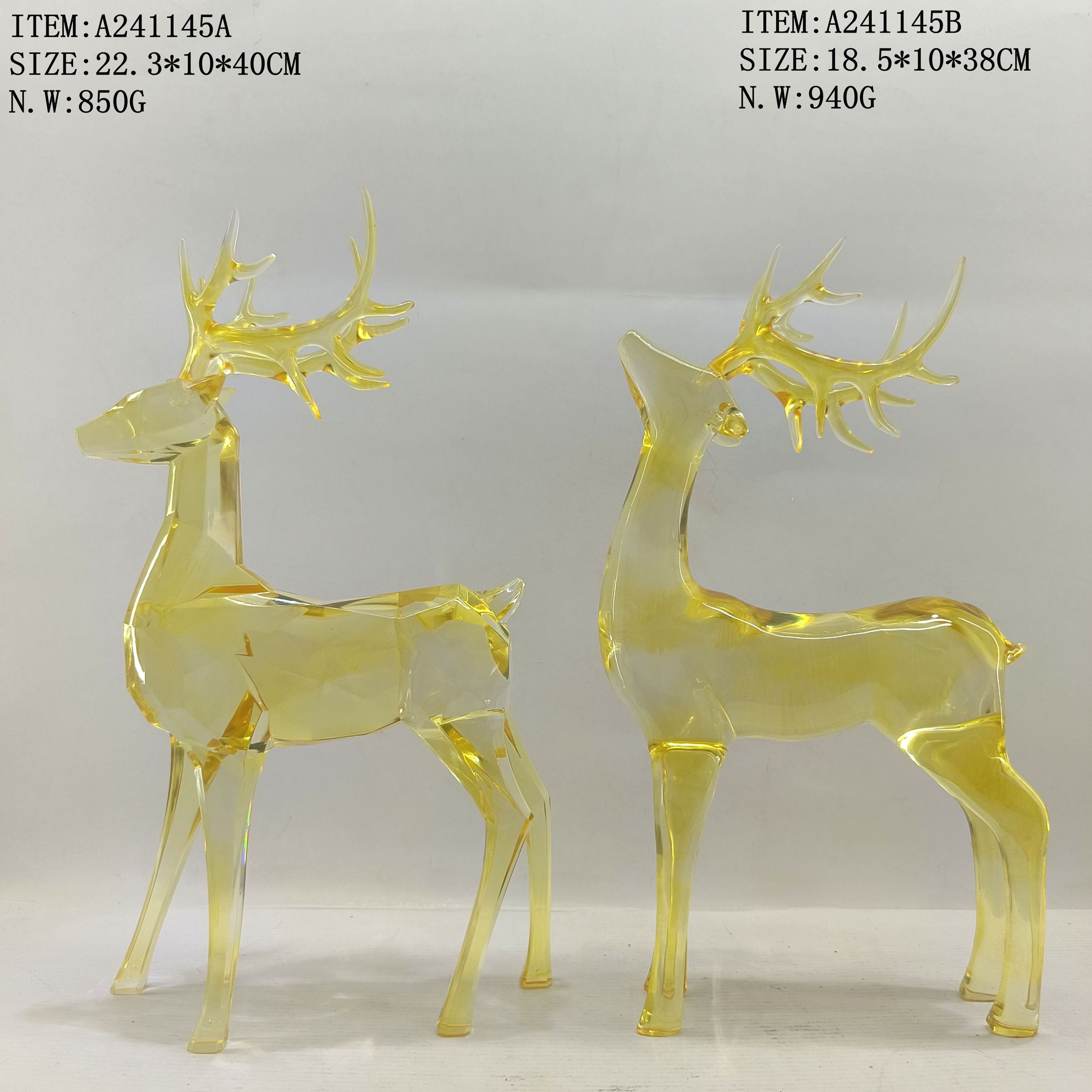 OEM Coleccion de figuras de ciervos Acrylic Reindeer Deer Figurine Collection resin garden deer statues